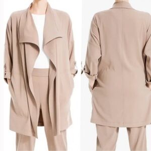 Max Studio Open Front Drape Collar Jacket | Size Medium